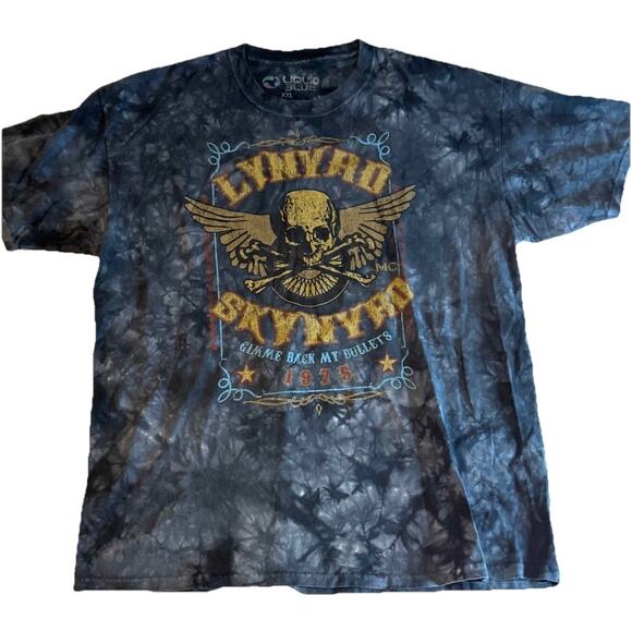 Liquid Blue T Shirt Mens 2XL Blue Tie Dye Lynyrd Skynyrd Short Sleeve Cotton - Picture 1 of 4